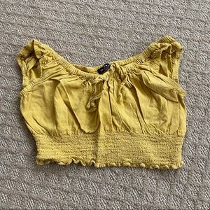 Brandy Melville Mustard Off the Shoulder Top